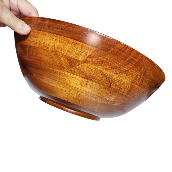LIPPER INTL CHERRY FINISH WOOF 13.75" ROUND WOOD SERVING BOWL - Picture 6 of 6